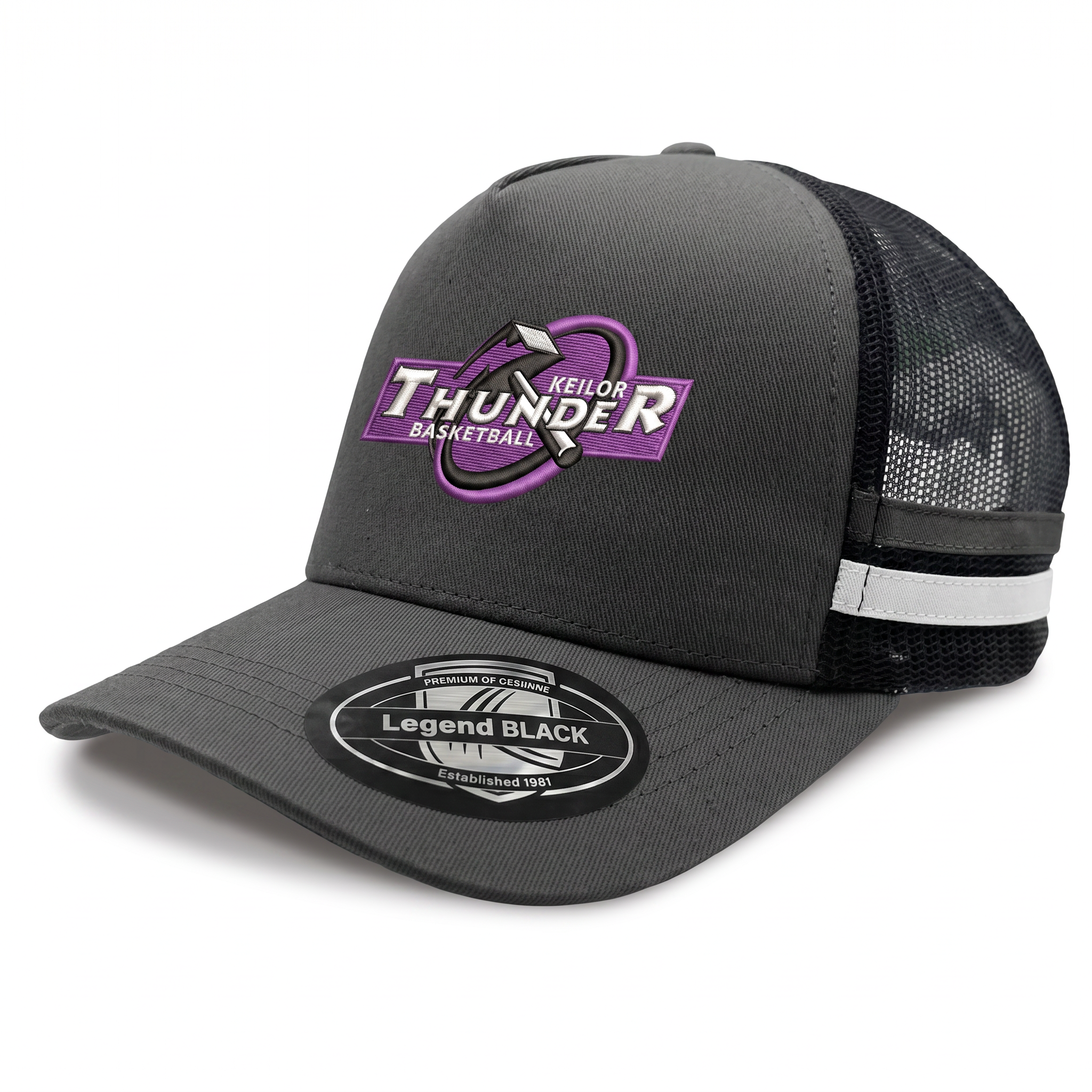 Striped Trucker Cap - Go Grey In May